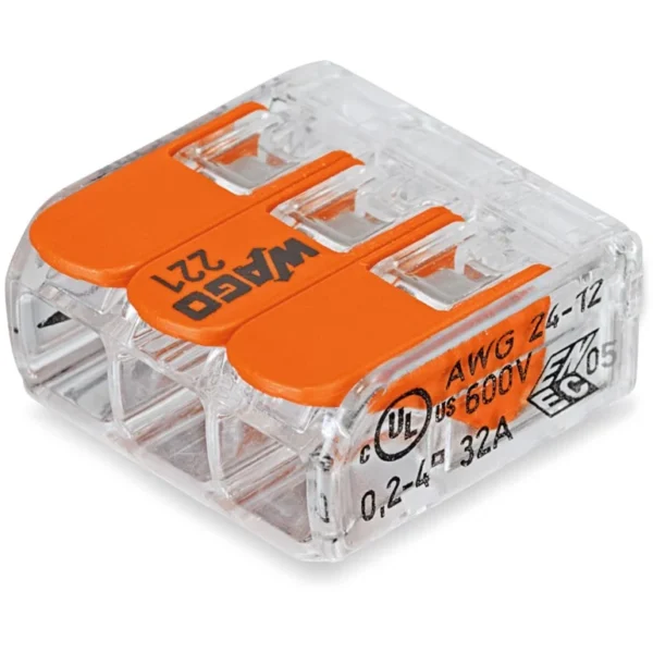 Wago Koblingsklemme 3 hull - 221-413