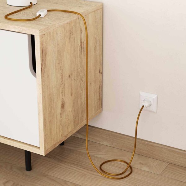 Antikk Gull lampeledning og stoffledning til lampe - Bilde 3