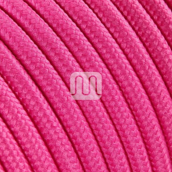 Fuchsia lampeledning – rund stoffledning inkl. jord