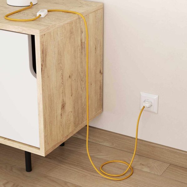 Gul lampeledning og stoffledning til lampe - Bilde 3