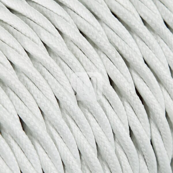 Hvit Stoffledning | Tvinnet | 3x0.75mm2 (2 + jord)