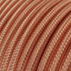 Rød Kobber Metallkappe Stoffledning | Rund | 3x0.75mm2 (2 + jord)