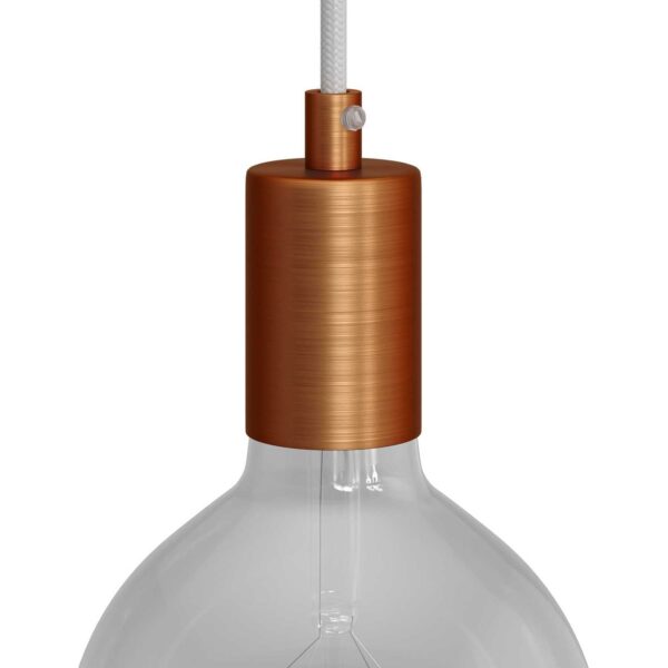 E27 lampesokkel – børstet kobber sokkel til lampe
