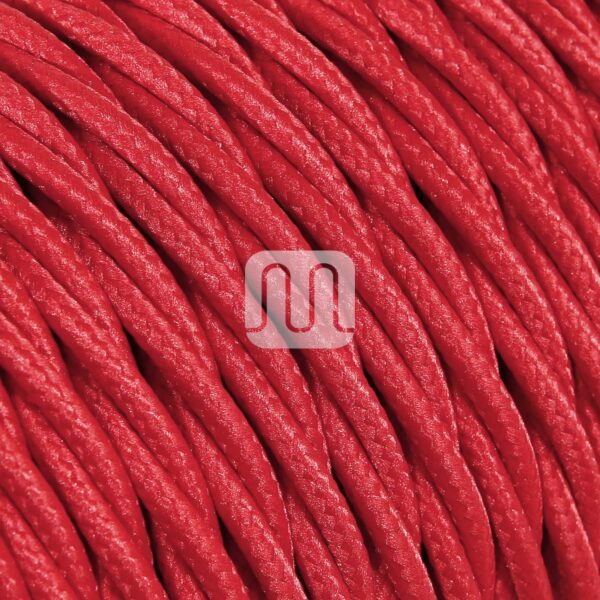 Rød Stoffledning | Tvinnet | 3x0.75mm2 (2 + jord)