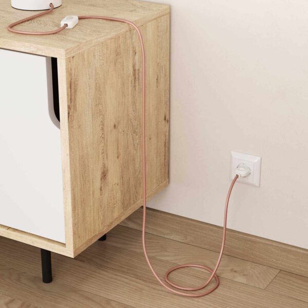 Rosa stoffledning til lampe - Bilde 4
