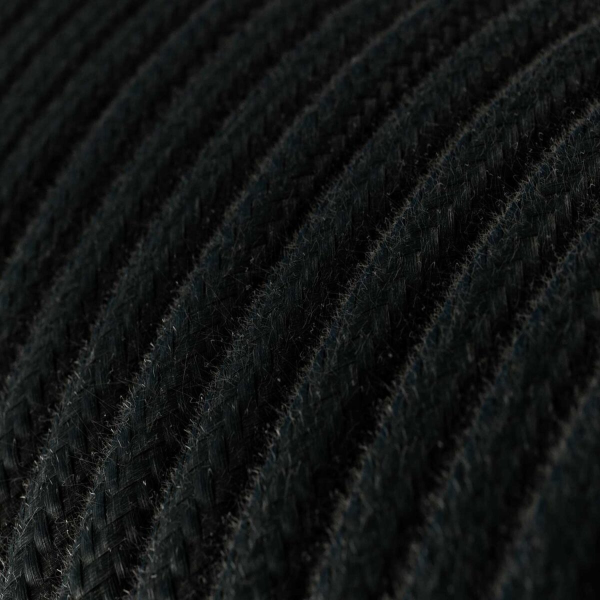 Svart Grov Stoffledning | Rund | 3x0.75mm2 (2 + jord) - Bilde 2