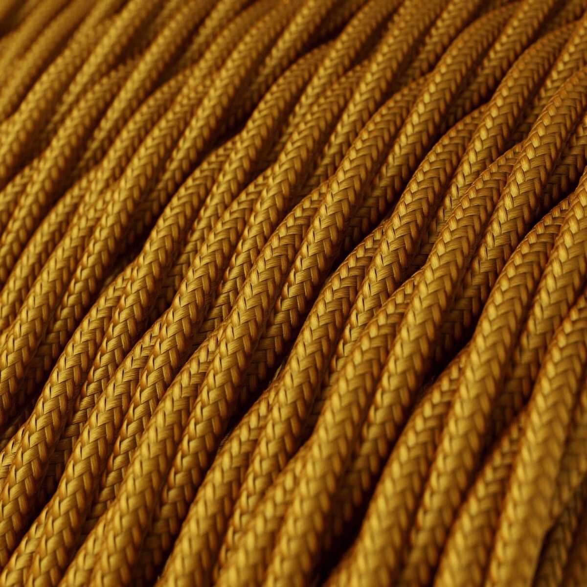 Antikk Gull Stoffledning | Tvinnet | 3x0.75mm2 (2 + jord) - Bilde 4