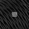 Svart Stoffledning | Tvinnet | 2x0.75mm2 (uten jord)