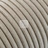 Sand Beige lampeledning – rund stoffledning inkl. jord