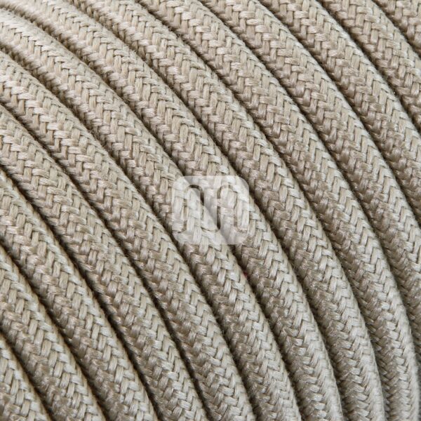 Sand Beige lampeledning – rund stoffledning inkl. jord