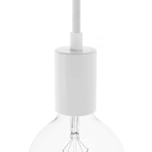 E27 lampesokkel – glans hvit sokkel til lampe