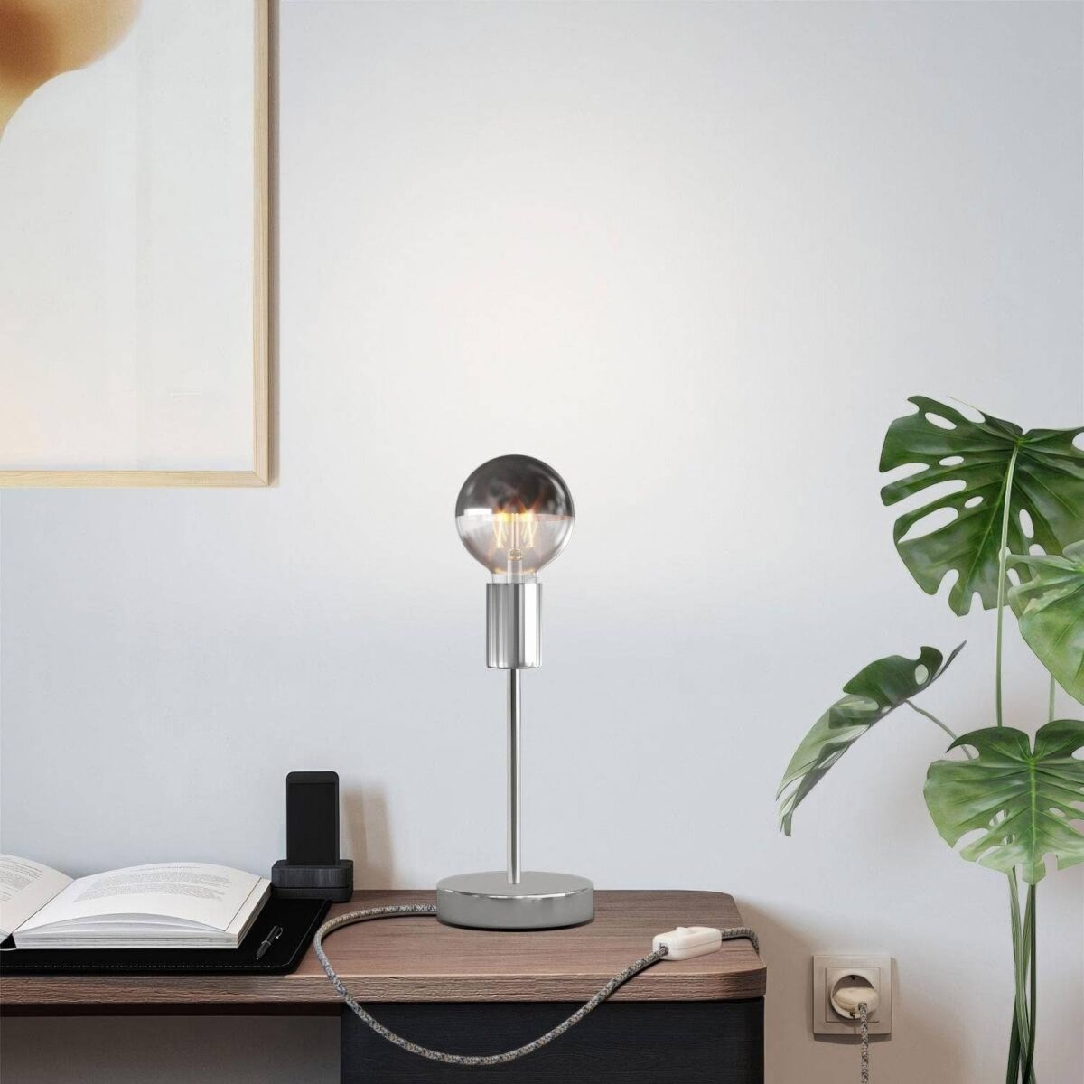 Chrome – Forlenger rør for lampe av metall. M10. Dobbelgjenget. - Bilde 3