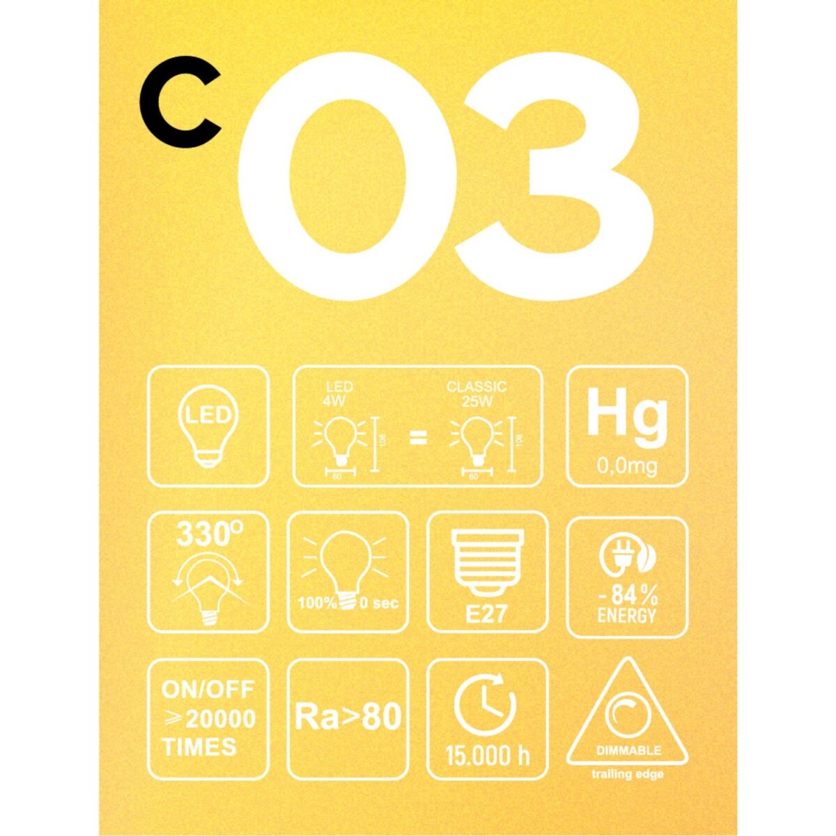 E27 A60 Carbon, Spiral LED Spiral – 4W, Ekstra varm, 1800K, Dim - Bilde 5