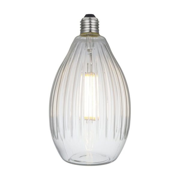 E27 EOS Krystall - Stor lyspære, klart glass, 6W, 2700K, Dim