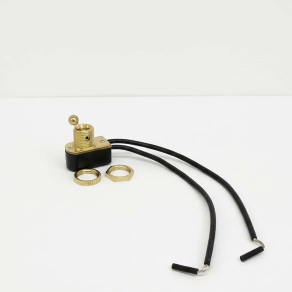 Vippebryter for lampe - Retro, Messingfarget, 3A, M12
