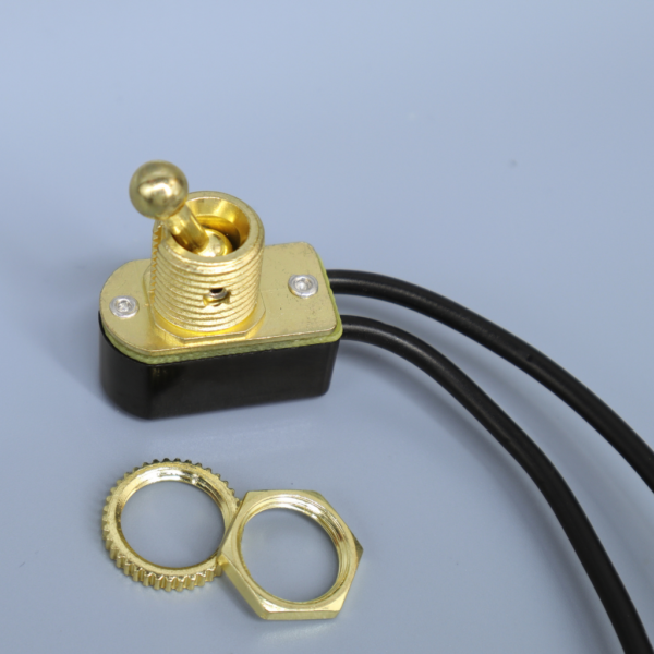 Vippebryter for lampe - Retro, Messing, 3A, M12
