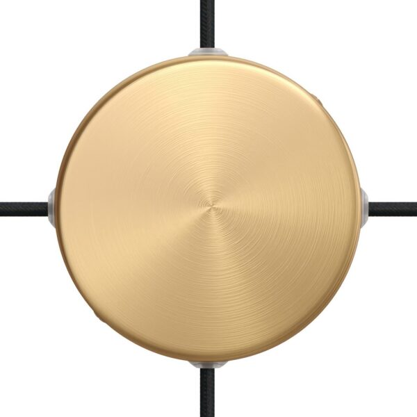 Børstet Messing – 4 hull Koblingsboks/Takboks (Ø120mm) For Sideveis Kabler