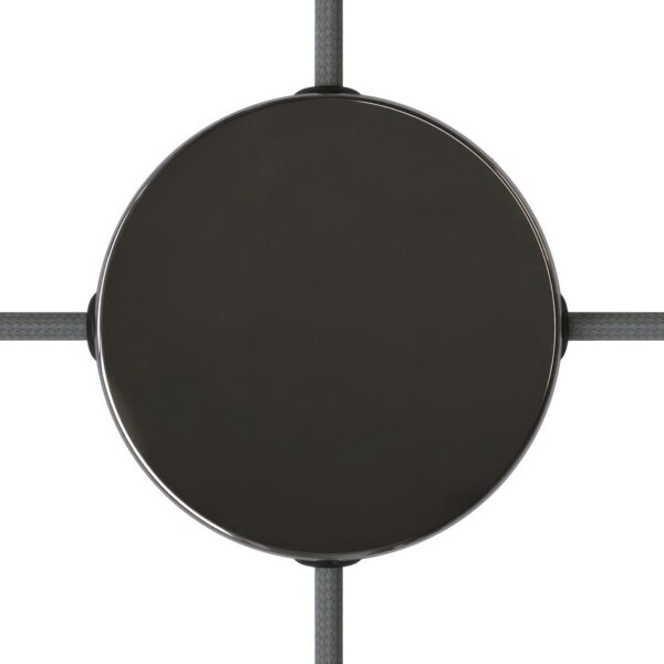 Sort Chrome - 4 hull Koblingsboks/Takboks (Ø120mm) For Sideveis Kabler