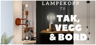 lampekopp til tak og vegg