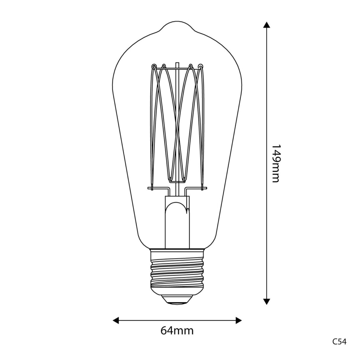 E27 Carbon, Edison, Dim, CRI 80 ST64 7W 640Lm 2700K - Bilde 7