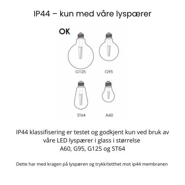 E27 - IP44 Tak og Veggsokkel Hvit - Bilde 11