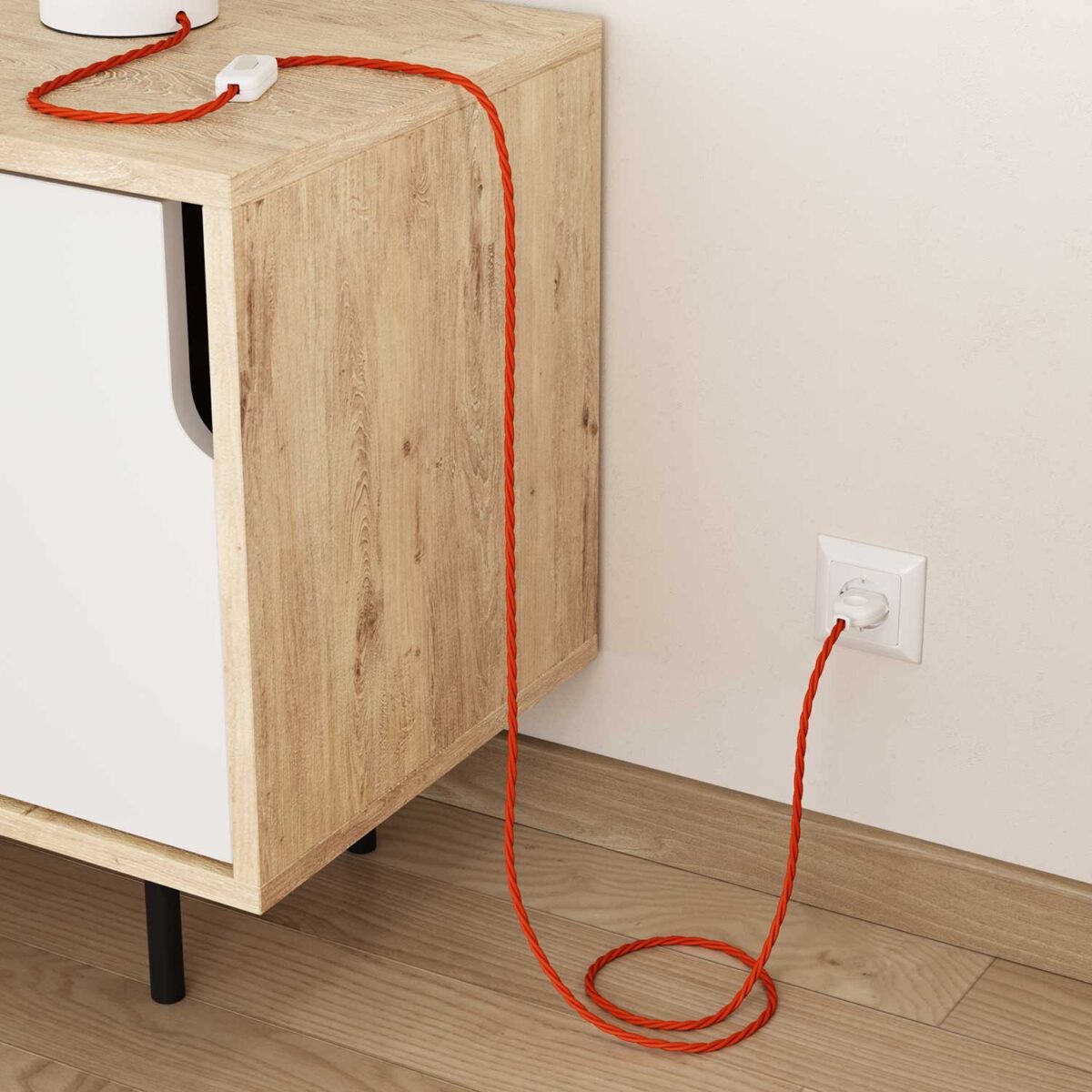 Oransje Stoffledning | Tvinnet | 3×0.75mm2 (2 + jord) - Bilde 4
