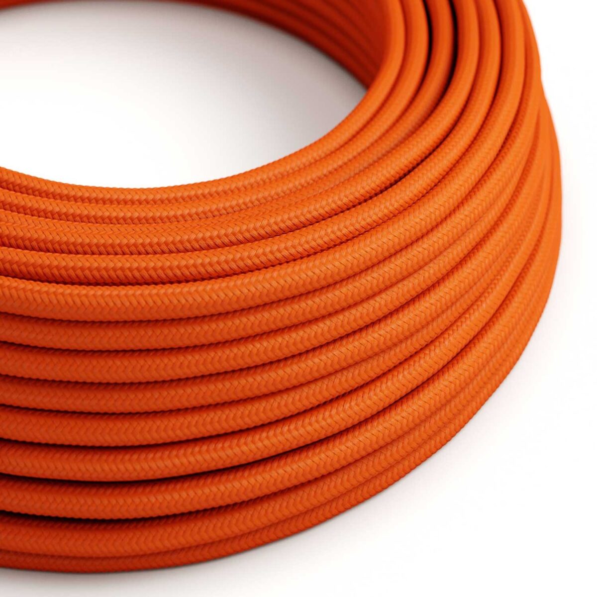 Oransje lampeledning – rund stoffledning inkl. jord - Bilde 4