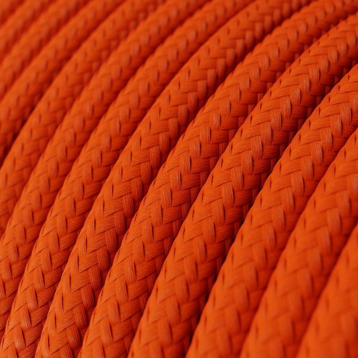 Oransje lampeledning – rund stoffledning inkl. jord