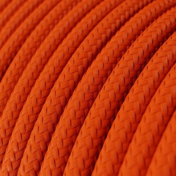 Oransje lampeledning – rund stoffledning inkl. jord