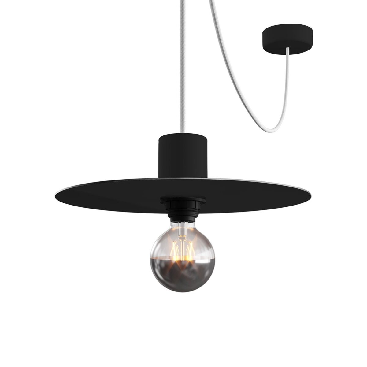 Glossy black/Matt black – Ø240 Flat Lampeskjerm Inne/Ute - Bilde 6