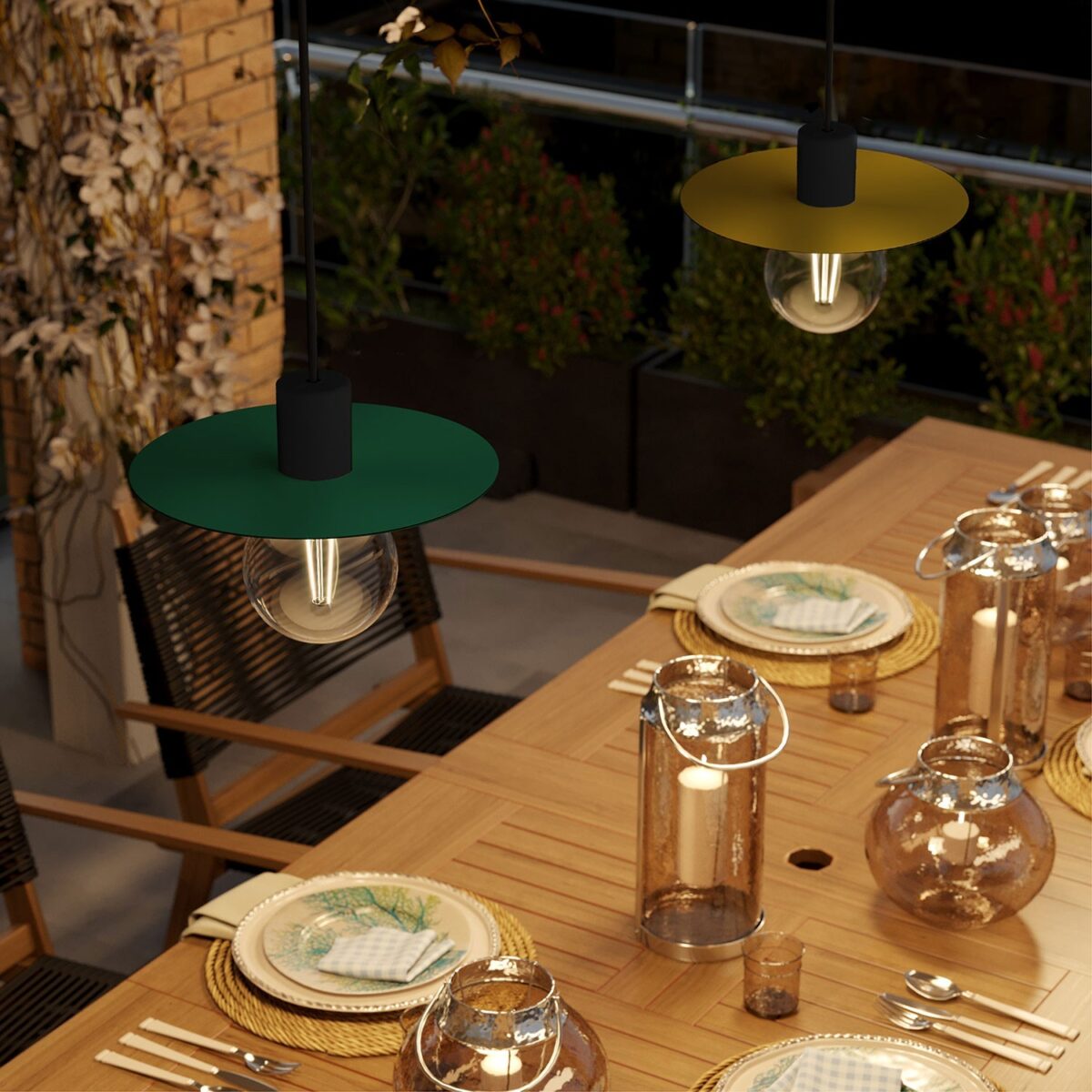 Light green/Lemon yellow – Ø240 Flat Lampeskjerm Inne/Ute - Bilde 2