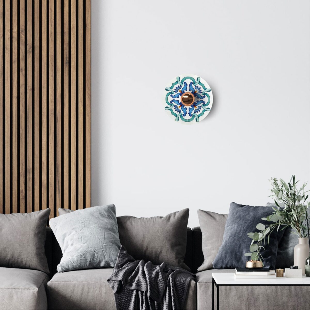 Majolica Blue – Ø240 Flat Lampeskjerm Inne/Ute - Bilde 8