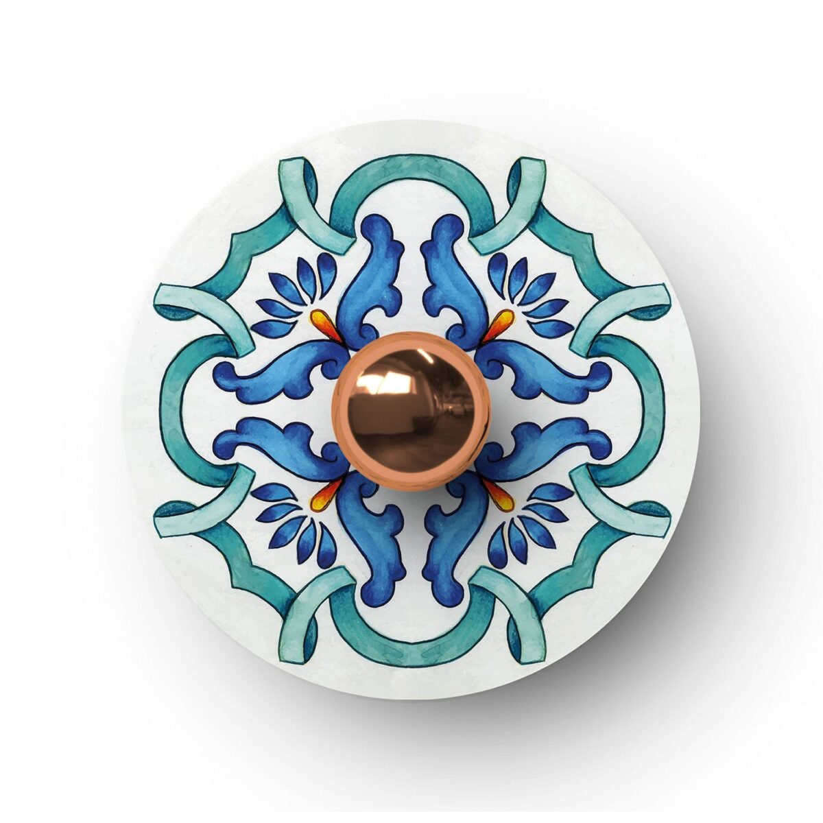 Majolica Blue – Ø240 Flat Lampeskjerm Inne/Ute - Bilde 2