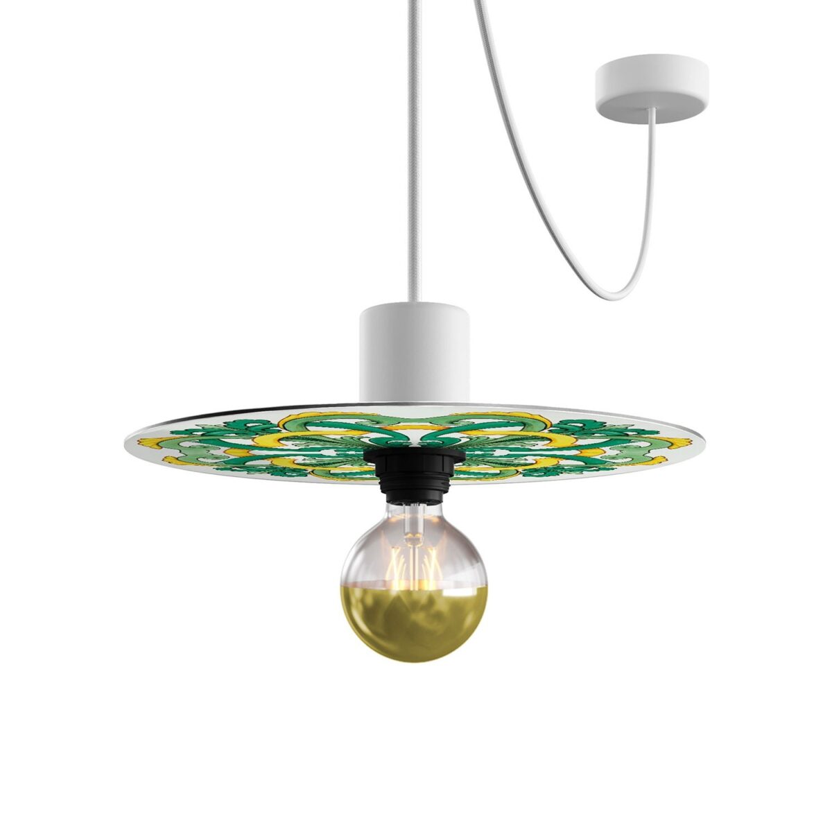 Majolica Yellow/Green – Ø240 Flat Lampeskjerm Inne/Ute - Bilde 7