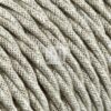 Lin Beige Grov Stoffledning | Tvinnet | 2x0.75mm2 (uten jord)