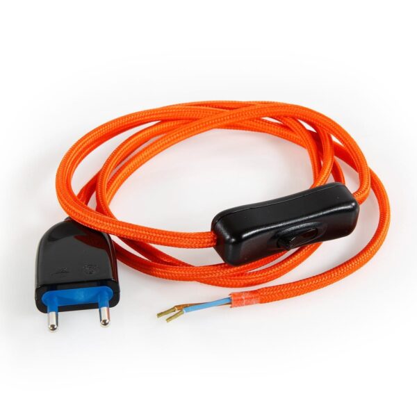 Ledningsett 1.8m – 2P Oransje lampettledning – ferdig koblet