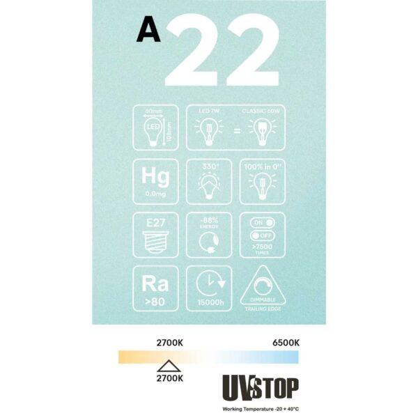 E27 Kobber - Toppforspeilet Lyspære A60, 2700K - Bilde 6