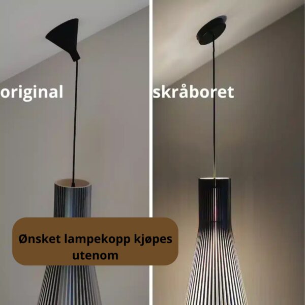 Kun oppboring og skjøtekule - Lampekopp for skråtak (les beskrivelse)