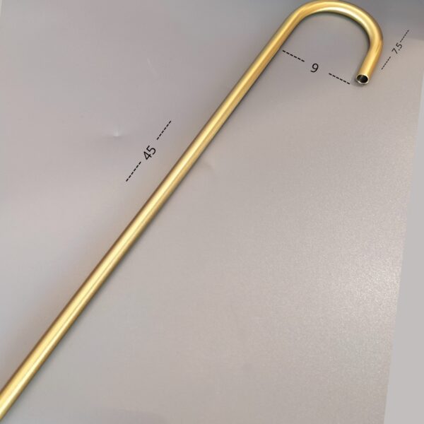 Svanehals 45cm 90° - Bøyd rør Messing M10 Dobbelgjenget