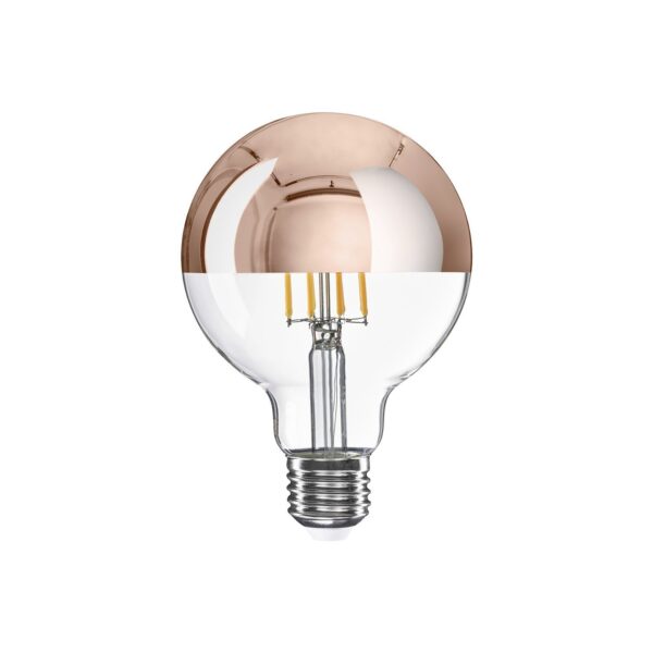 E27 Kobber – Toppforspeilet Globe Lyspære G95, 2700K