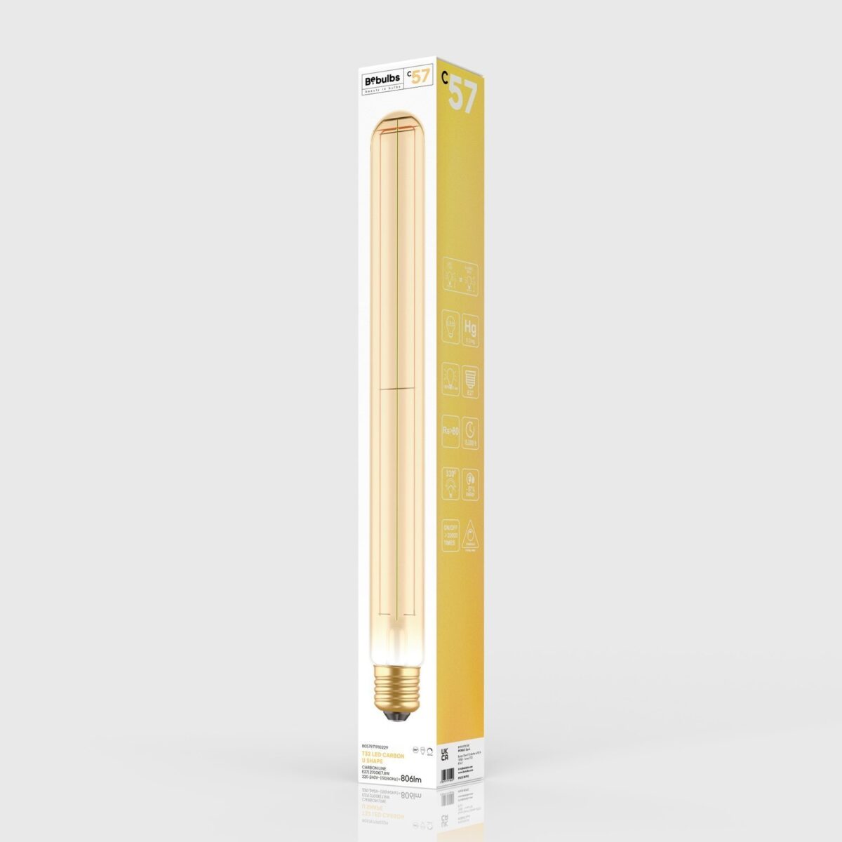 Tubular - Rørformet 300mm Lyspære, E27, LED, Dim, 2700K, 7W - Bilde 4