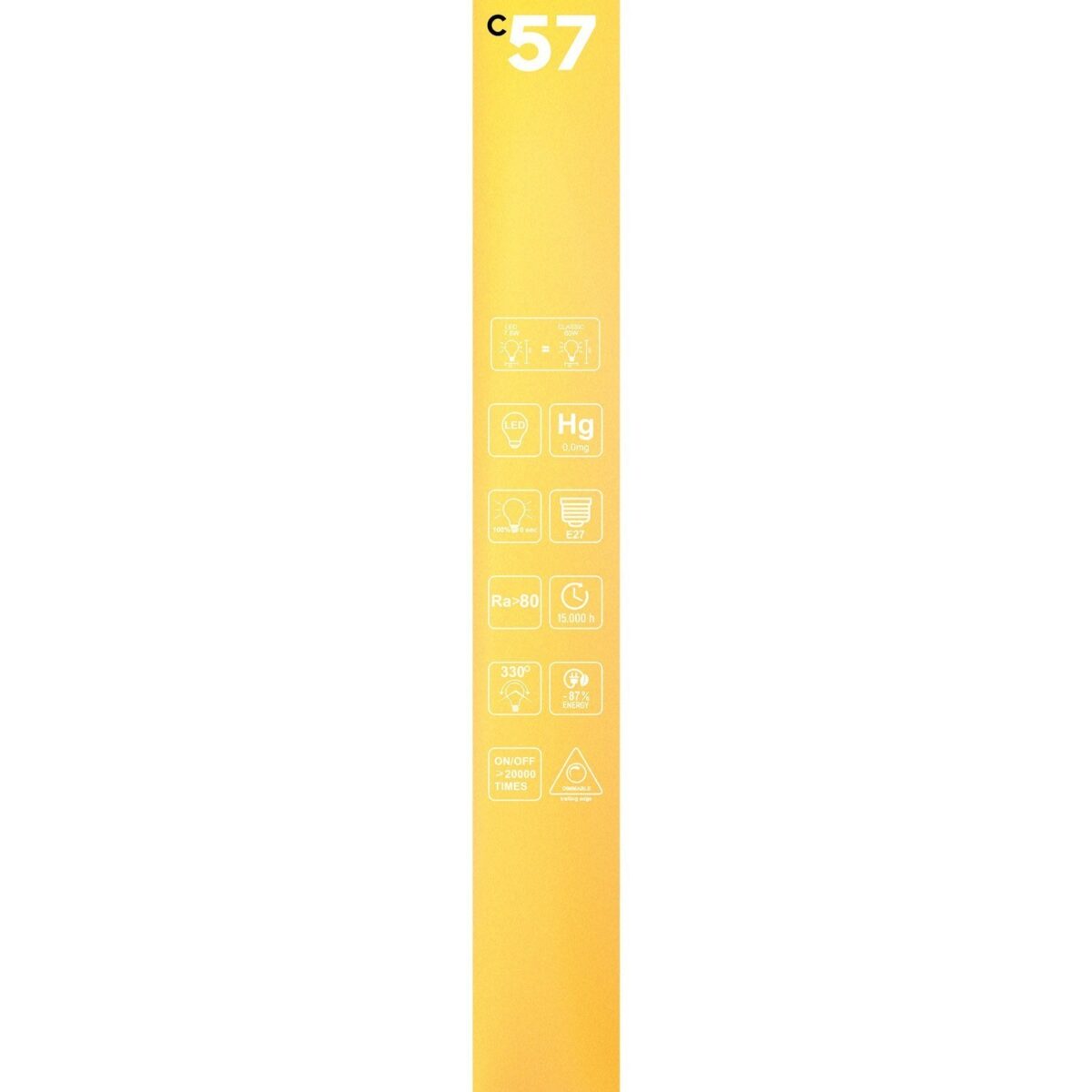 Tubular - Rørformet 300mm Lyspære, E27, LED, Dim, 2700K, 7W - Bilde 5
