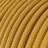Mustard lampeledning – rund stoffledning inkl. jord