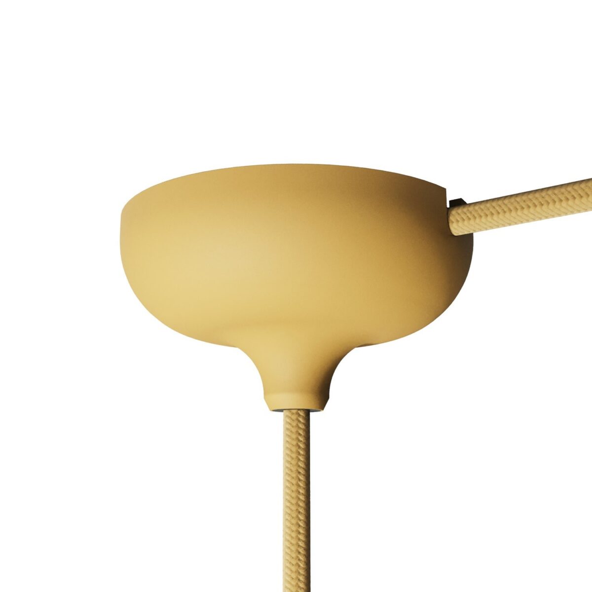 Mustard lampeledning – rund stoffledning inkl. jord - Bilde 3
