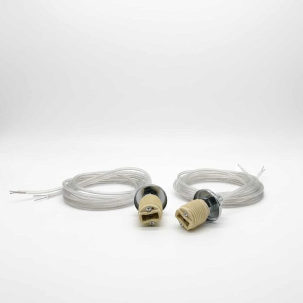 G9 Sokkel med 1m transparent kabel og lampeskjermholder