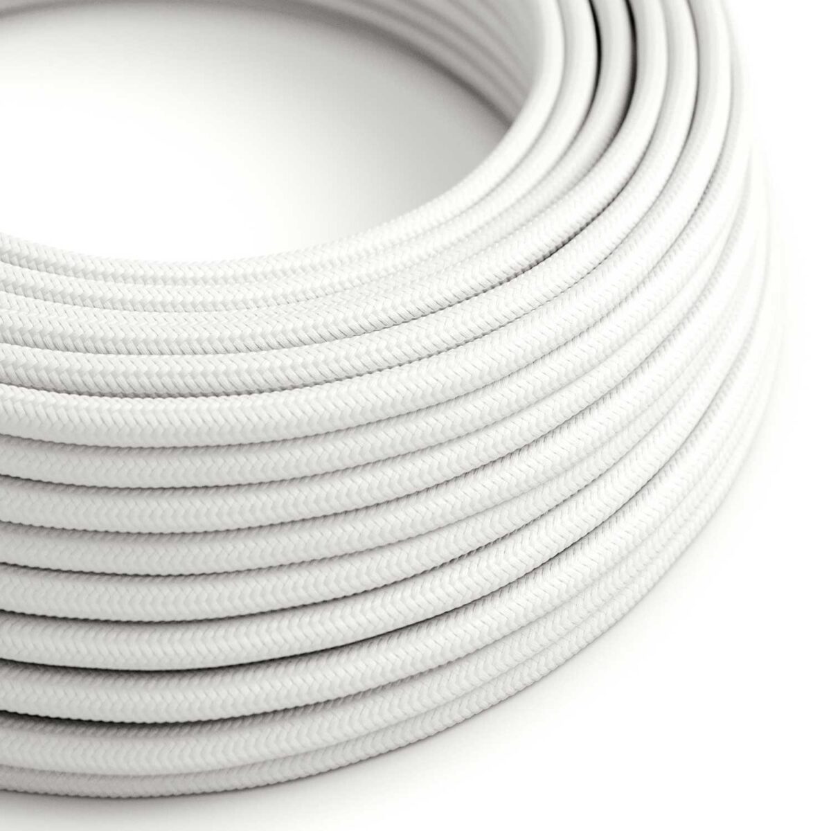 Hvit Stoffledning | Rund | 2×0.75mm2 (uten jord)