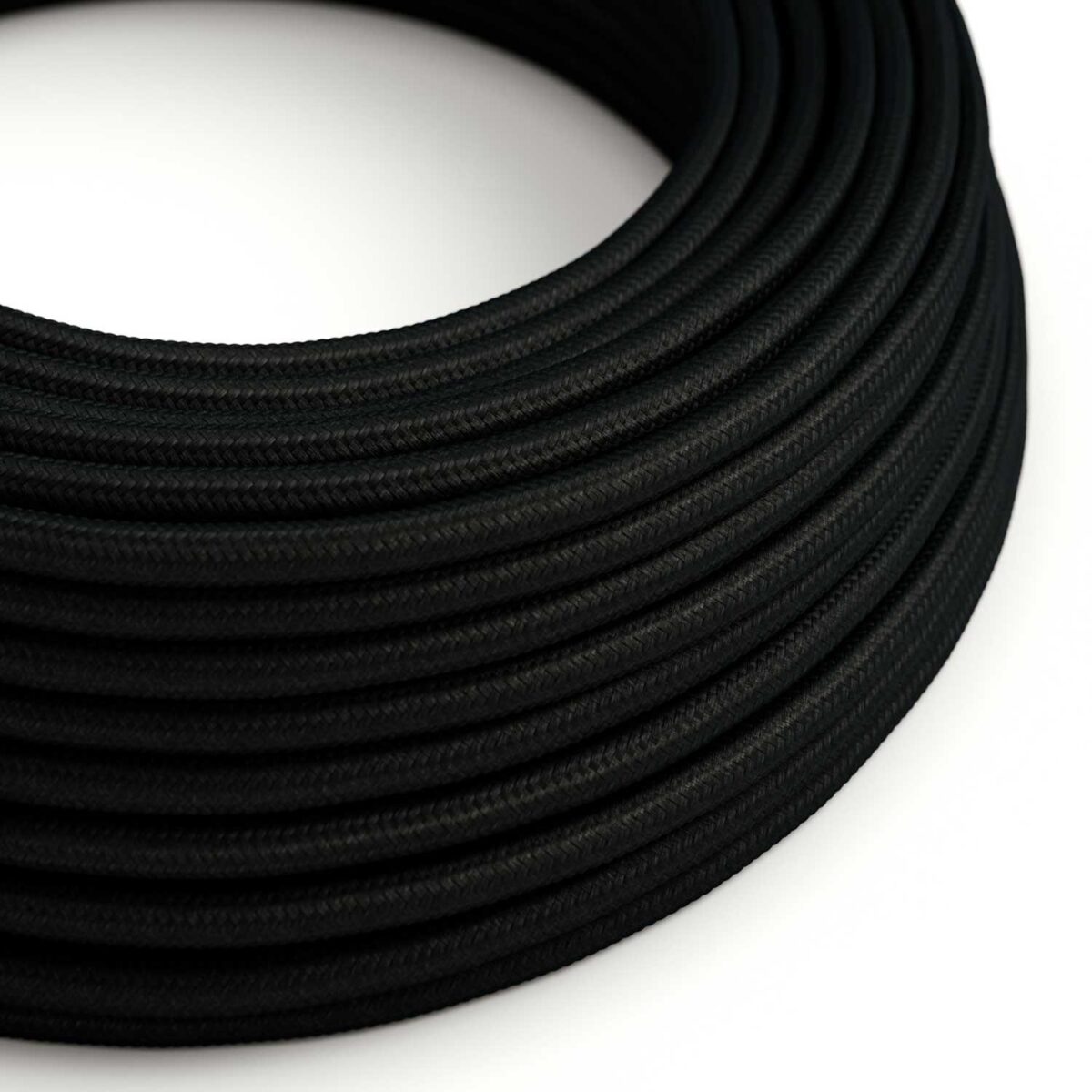 Svart Stoffledning | Rund | 2×0.75mm2 (uten jord)