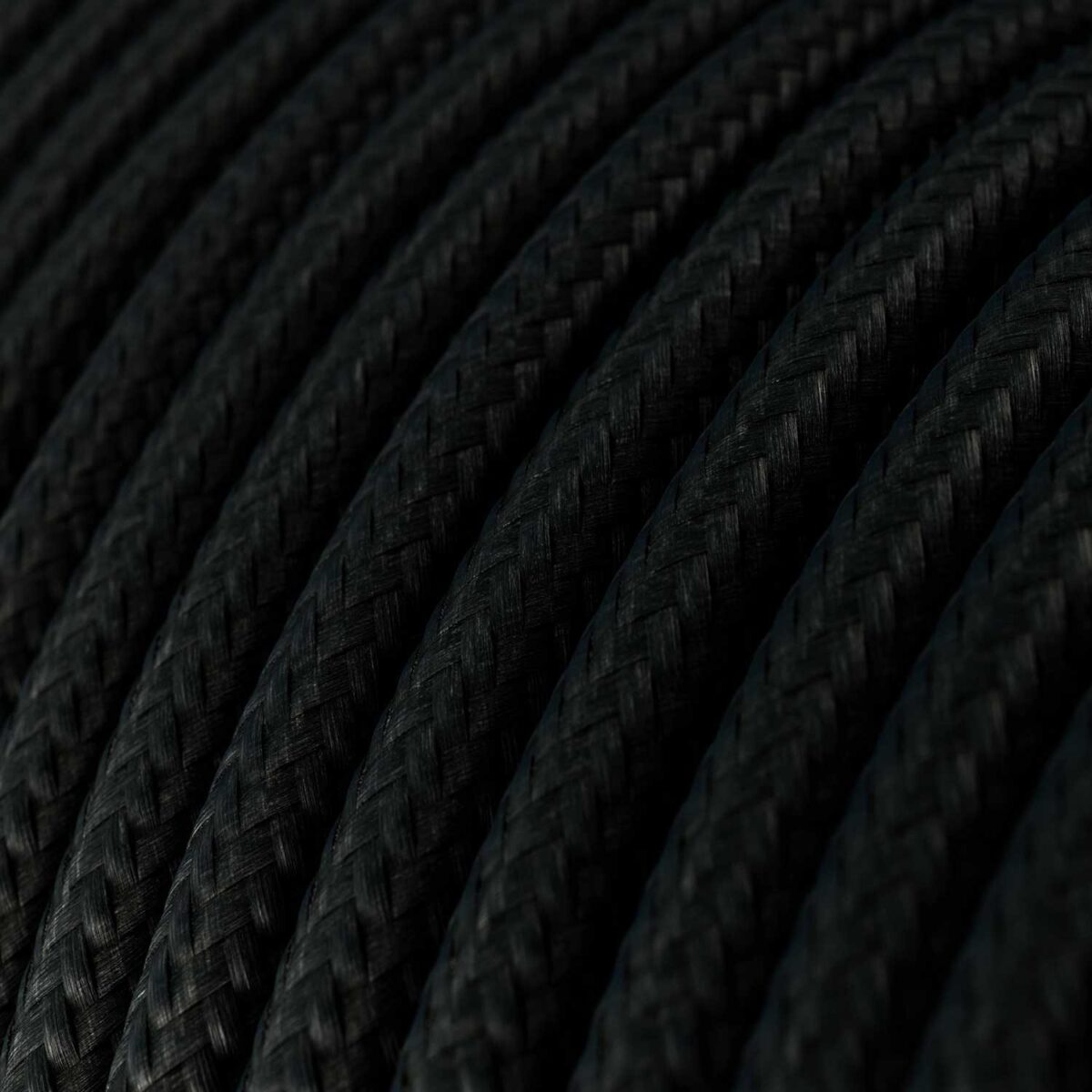 Svart Stoffledning | Rund | 2×0.75mm2 (uten jord) - Bilde 2