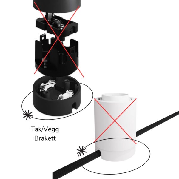 Brakett for E27 – IP44 Tak/Veggsokkel