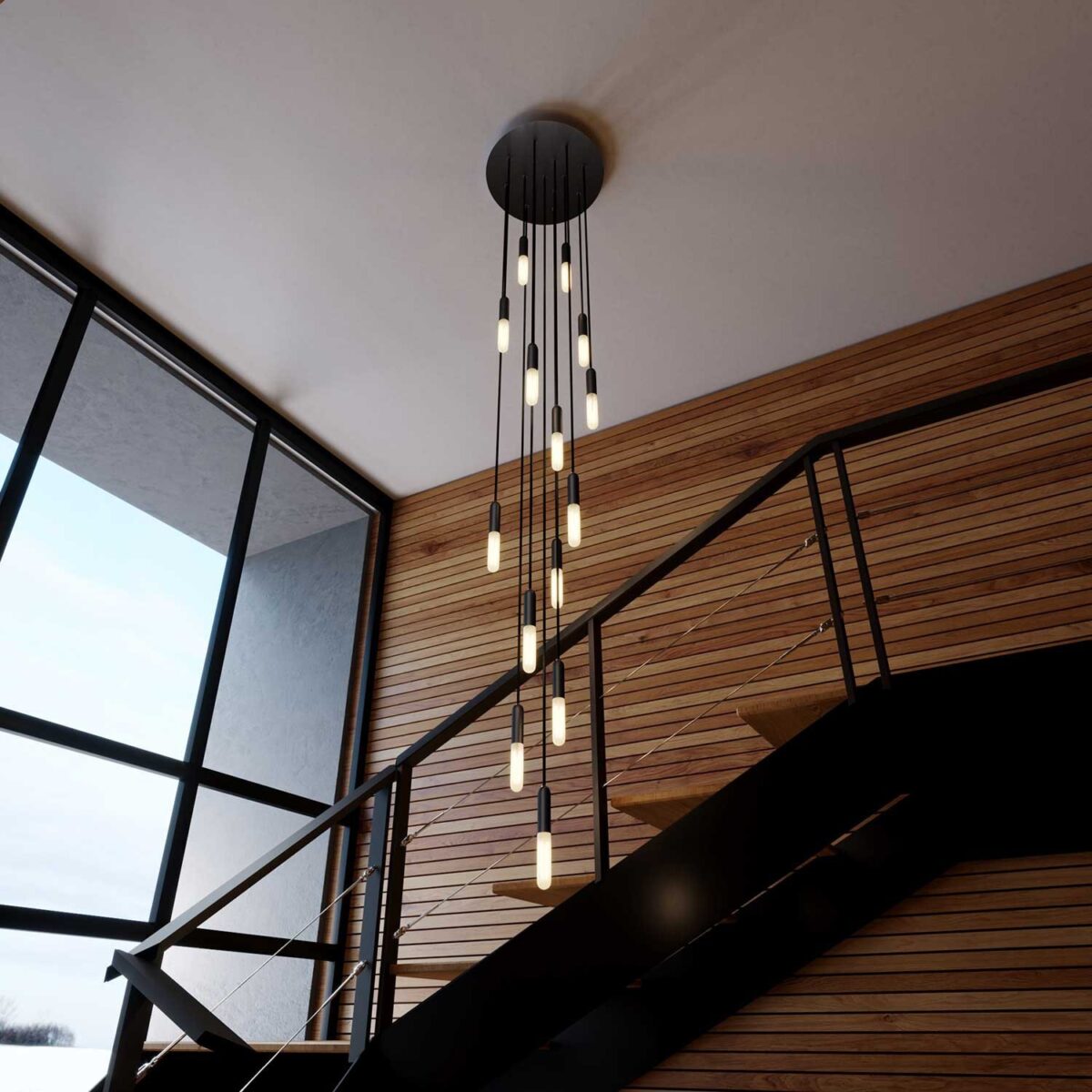 Tube XL - 15 x pendler / Ø400 Lysekrone